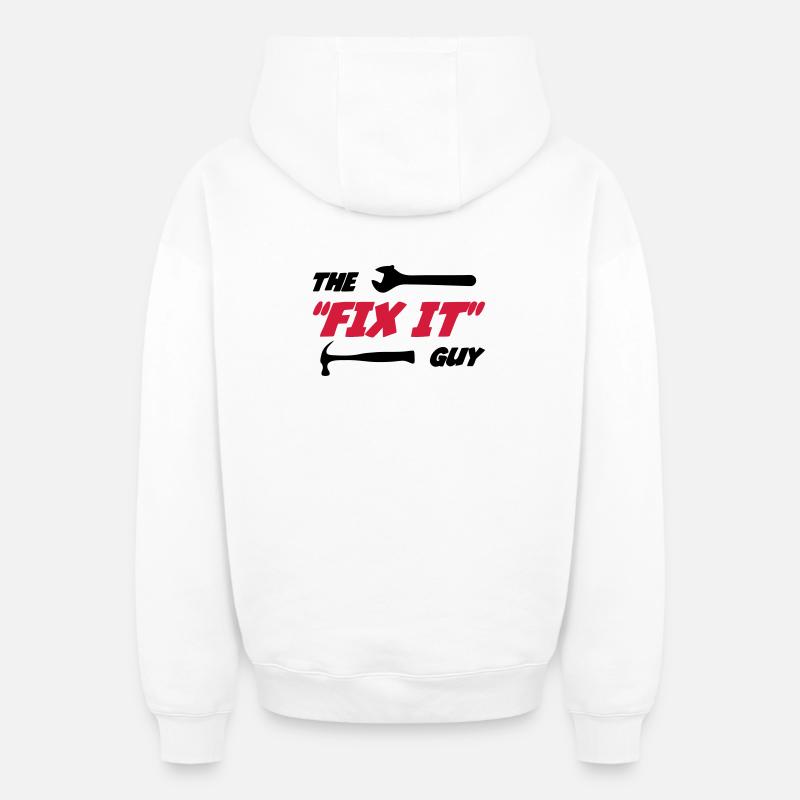 Der "Fix it" Guy 🔨 - Oversized Heavyweight Unisex Zip Hoodie - Weiß