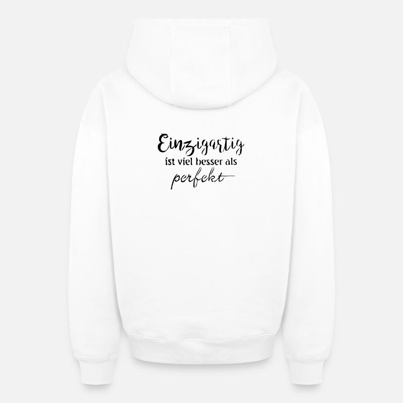 Einzigartig - Oversized Heavyweight Unisex Zip Hoodie - Weiß