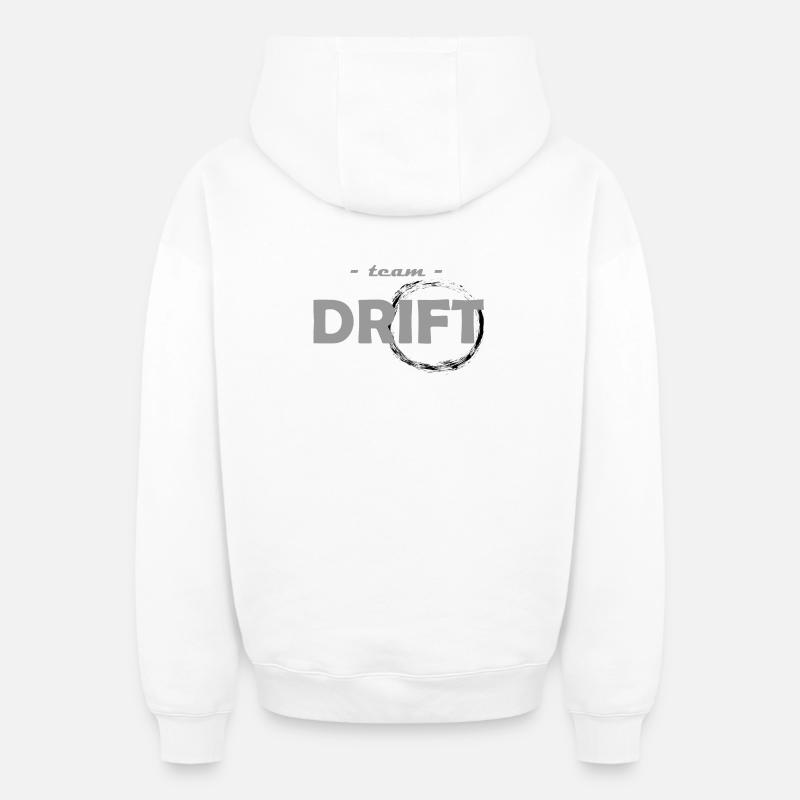 team drift - Sweat à capuche unisexe zippé oversize épais SPREAD - blanc