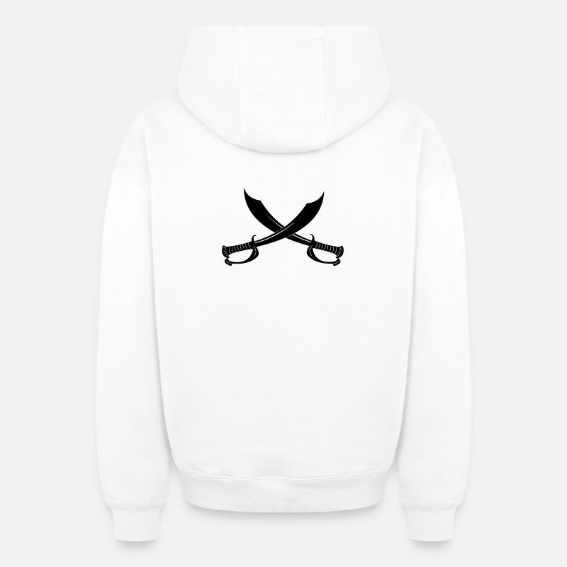 Zwei Schwerter - Oversized Heavyweight Unisex Zip Hoodie - Weiß