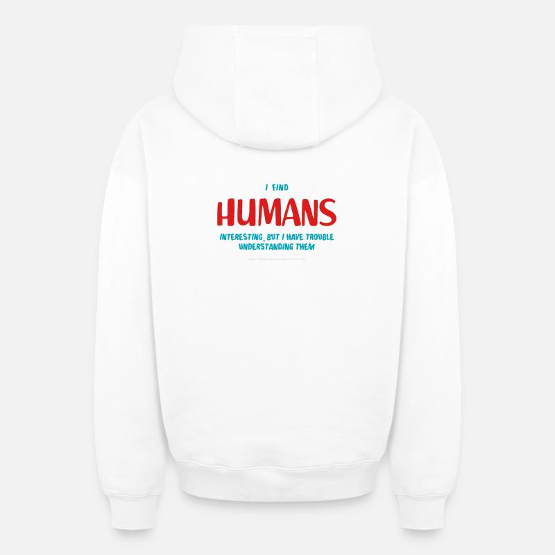 Hommes - Sweat à capuche unisexe zippé oversize épais SPREAD - blanc