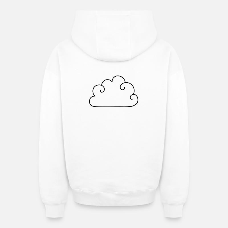 Nuage - Sweat à capuche unisexe zippé oversize épais SPREAD - blanc