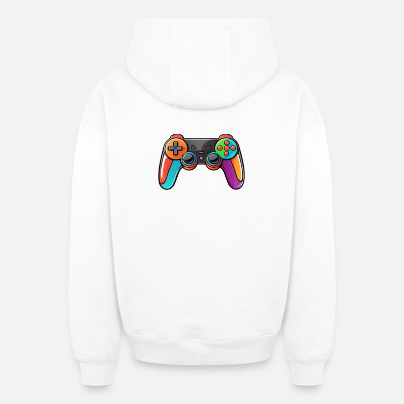 Gamepad Controller Farben Bunt - Oversized Heavyweight Unisex Zip Hoodie - Weiß
