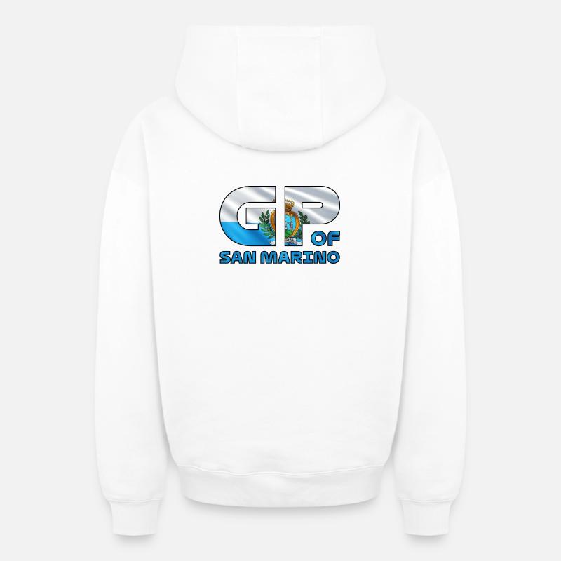 san_marino_gp - Sweat à capuche unisexe zippé oversize épais SPREAD - blanc