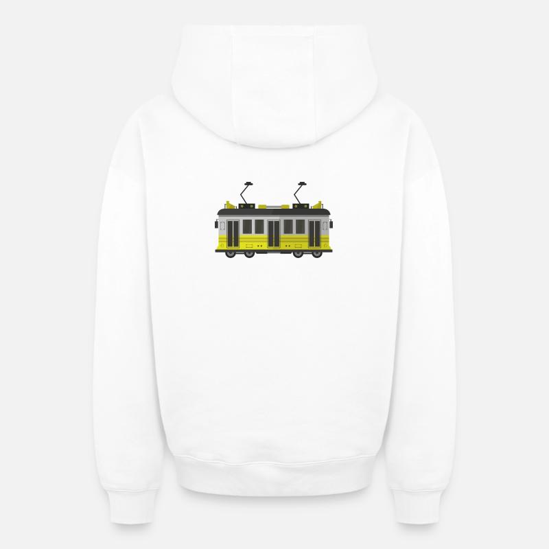 Straßenbahn - Oversized Heavyweight Unisex Zip Hoodie - Weiß