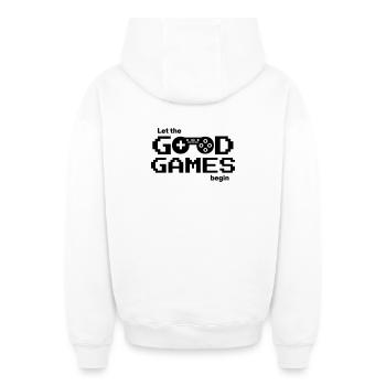 Let the good games begin – Pixel-Controller - Oversized Heavyweight Unisex Zip Hoodie - Weiß - Hinten - AI Model Male 178 light (178cm)