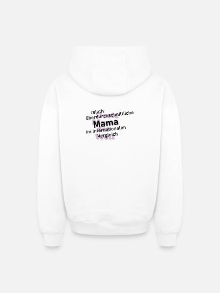 überdurchschnittliche mama - Oversized Heavyweight Unisex Zip Hoodie - Weiß