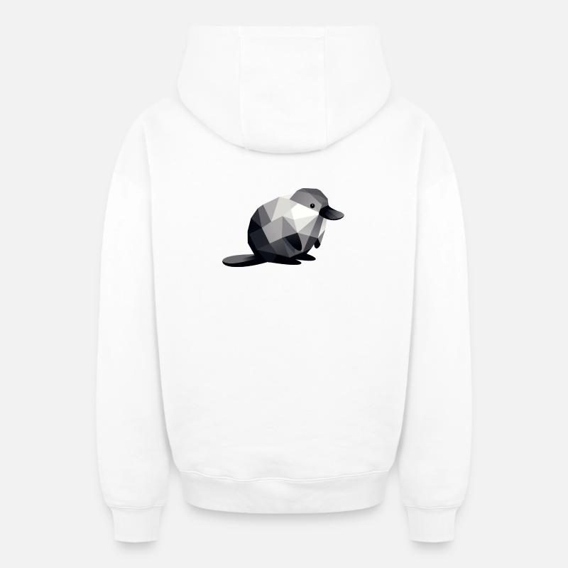 ornithorynque - Sweat à capuche unisexe zippé oversize épais SPREAD - blanc