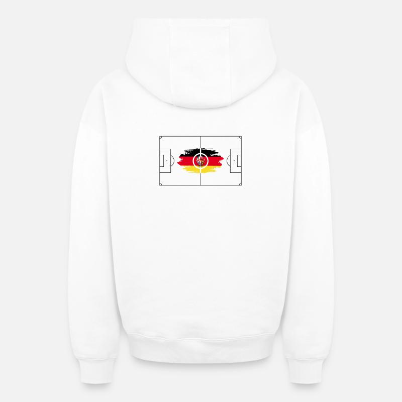 Terrain d’Allemagne - Sweat à capuche unisexe zippé oversize épais SPREAD - blanc