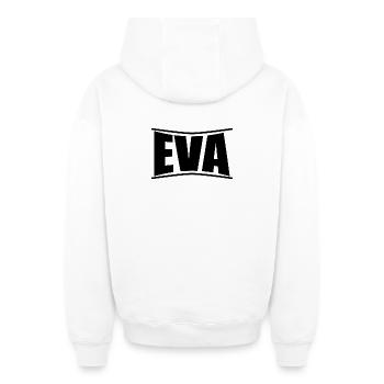T-Shirt Eva T-Shirt Geschenkidee - Oversized Heavyweight Unisex Zip Hoodie - Weiß - Hinten - AI Model Male 178 light (178cm)