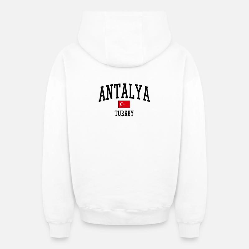 Petit Croissant Turc - Sweat à capuche unisexe zippé oversize épais SPREAD - blanc