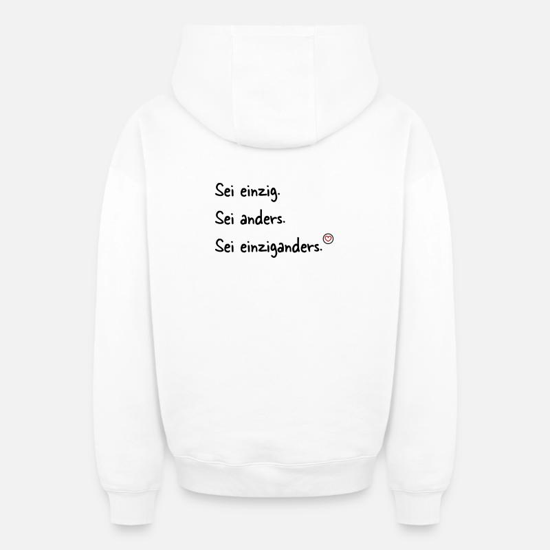Sei einziganders - Oversized Heavyweight Unisex Zip Hoodie - Weiß