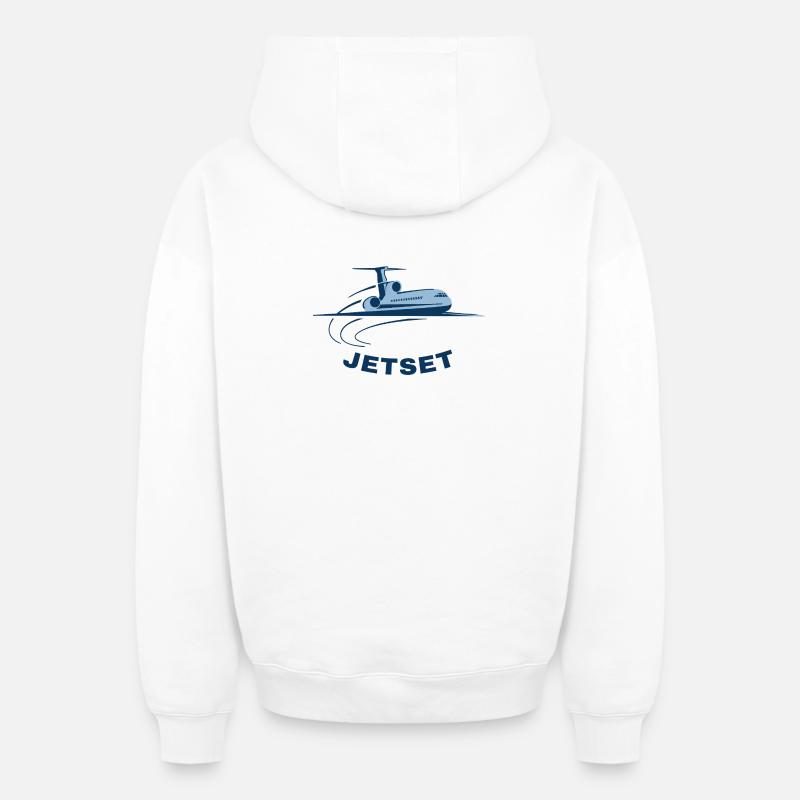 Mode d’humeur Jetset - Sweat à capuche unisexe zippé oversize épais SPREAD - blanc
