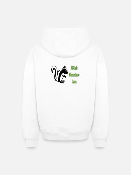 Humorous Skunk Philosophy Quote Design - Oversized Heavyweight Unisex Zip Hoodie - white