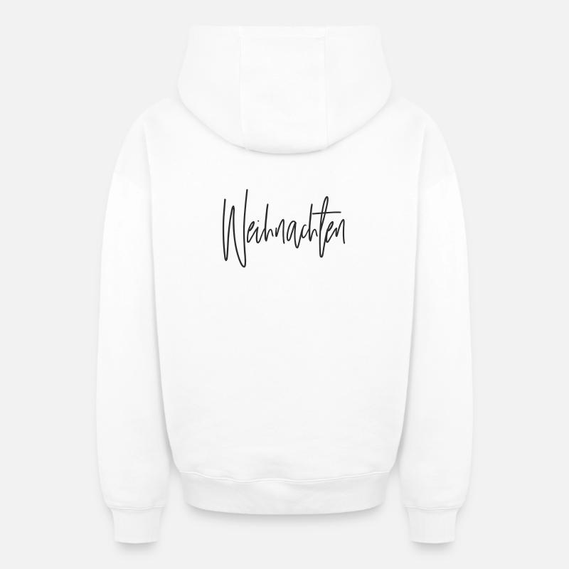 Weihnachten Script Handlettering - Oversized Heavyweight Unisex Zip Hoodie - Weiß