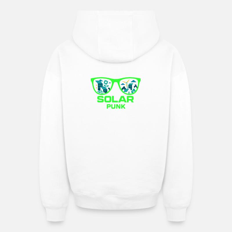 Solarpunk Vision - Sweat à capuche unisexe zippé oversize épais SPREAD - blanc