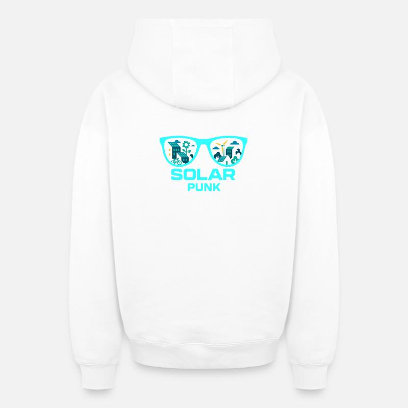 Solarpunk Vision - Sweat à capuche unisexe zippé oversize épais SPREAD - blanc