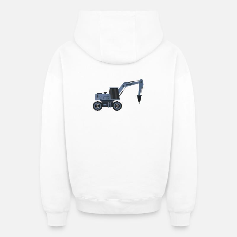 Pelle avec marteau - Sweat à capuche unisexe zippé oversize épais SPREAD - blanc
