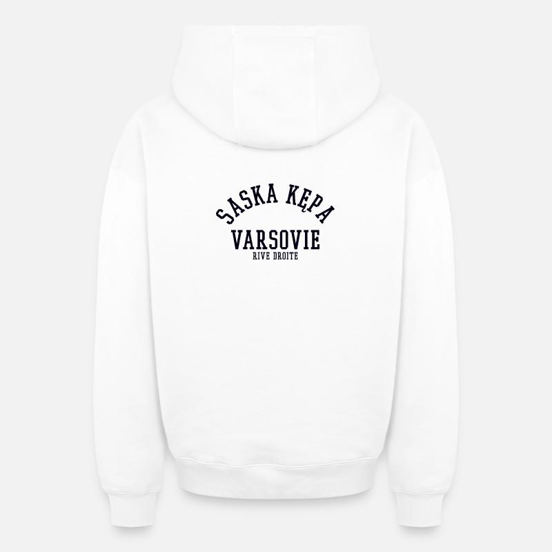 Saska Kepa Varsovie - Sweat à capuche unisexe zippé oversize épais SPREAD - blanc