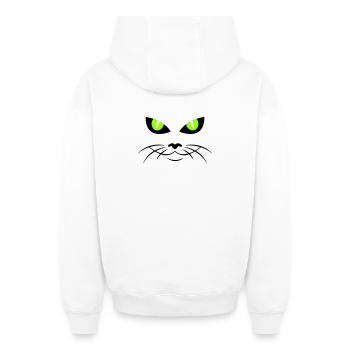 cat face - katzengesicht - Oversized Heavyweight Unisex Zip Hoodie - Weiß - Hinten - AI Model Male 178 light (178cm)