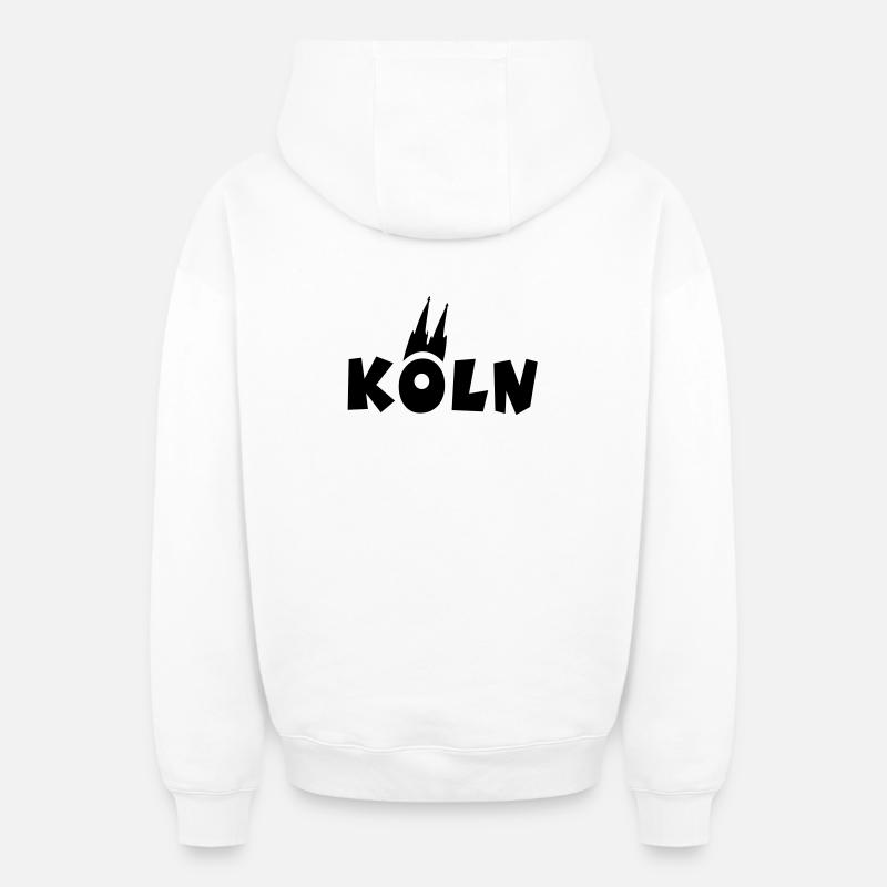 Köln mit Kölner Dom - Oversized Heavyweight Unisex Zip Hoodie - Weiß
