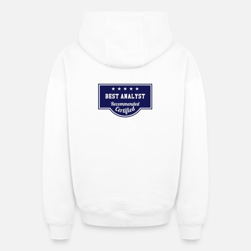 Best Analyst - Sweat à capuche unisexe zippé oversize épais SPREAD - blanc