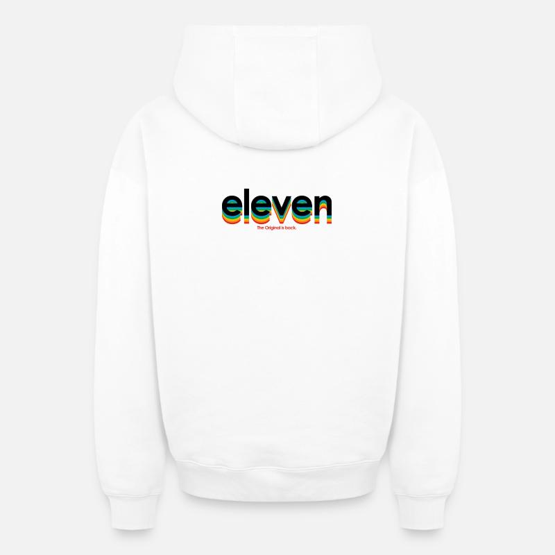 onze - Sweat à capuche unisexe zippé oversize épais SPREAD - blanc