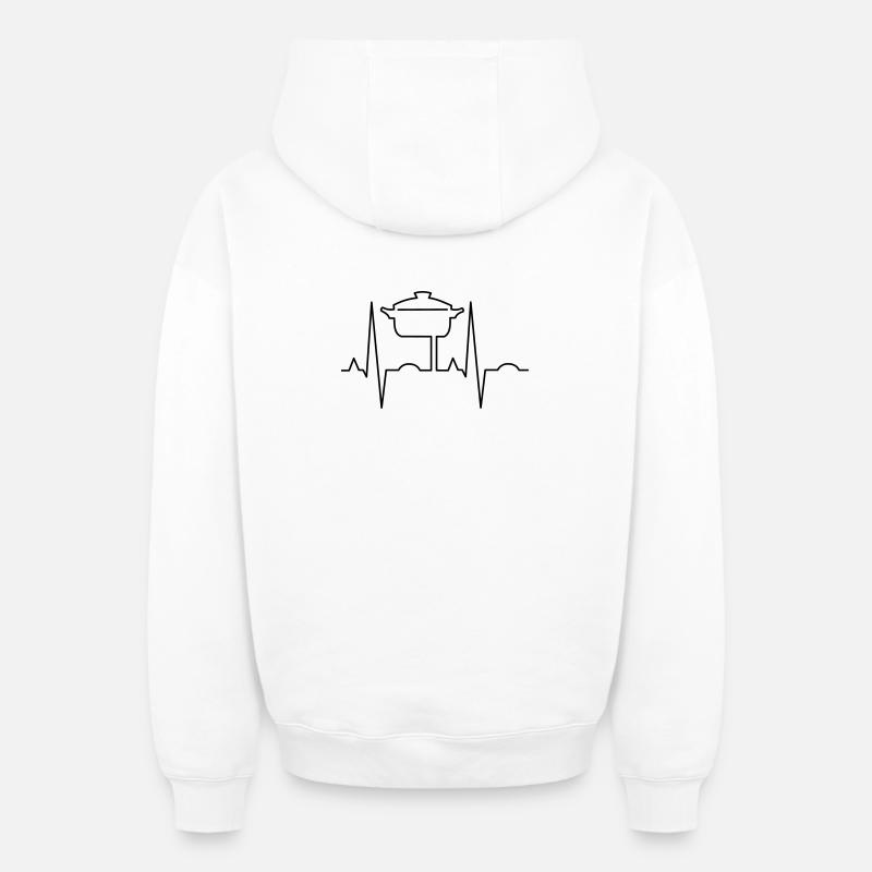 Battement de cœur avec pot - Sweat à capuche unisexe zippé oversize épais SPREAD - blanc