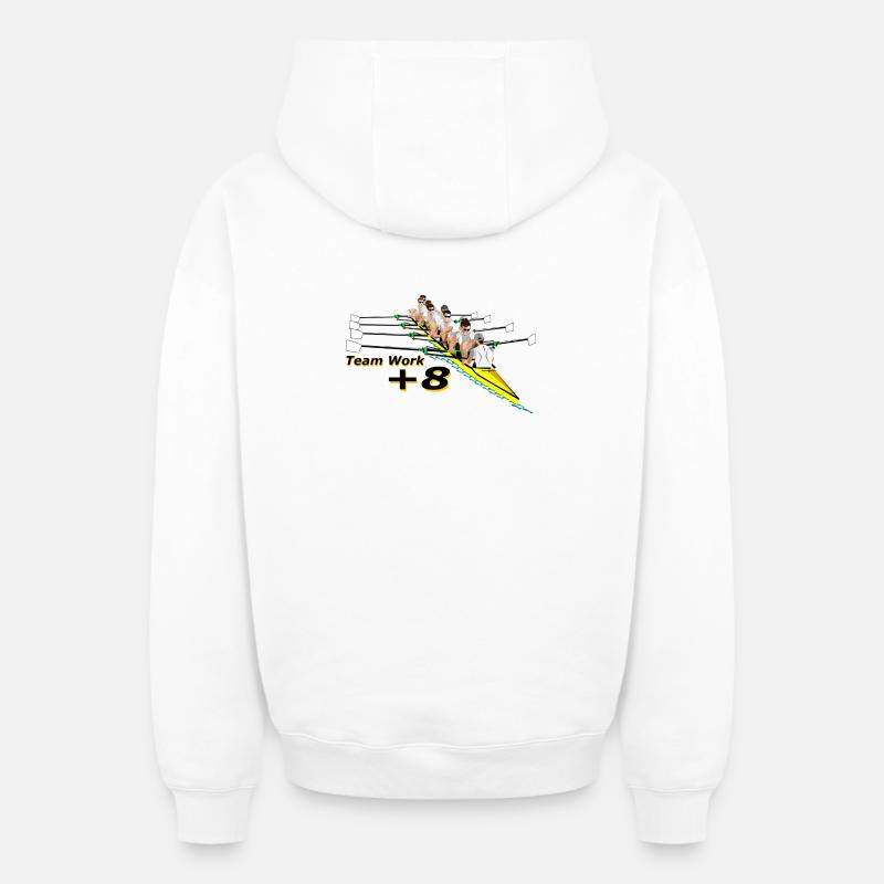 Equipement d’aviron +8 rames - Sweat à capuche unisexe zippé oversize épais SPREAD - blanc