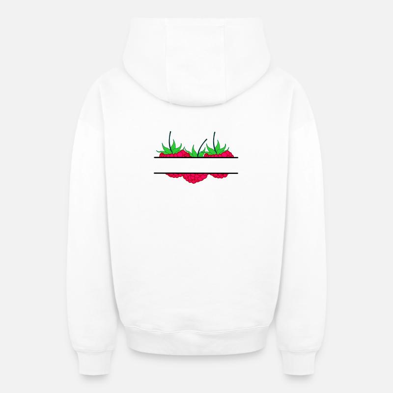 Bannière framboise framboise rouge - Sweat à capuche unisexe zippé oversize épais SPREAD - blanc