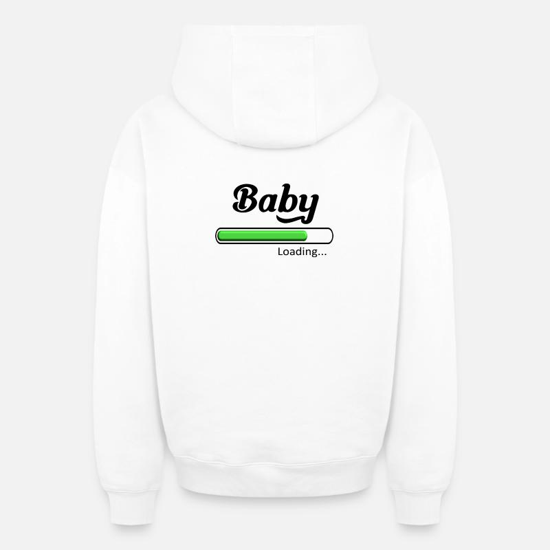 Baby loading. - Sweat à capuche unisexe zippé oversize épais SPREAD - blanc