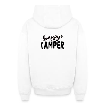 Ella Lopez "happy camper" - Oversized Heavyweight Unisex Zip Hoodie - Weiß - Hinten - AI Model Male 178 light (178cm)