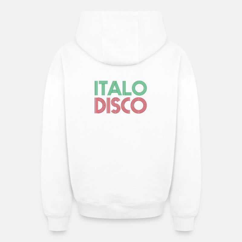 ITALO DISCO - Oversized Heavyweight Unisex Zip Hoodie - Weiß