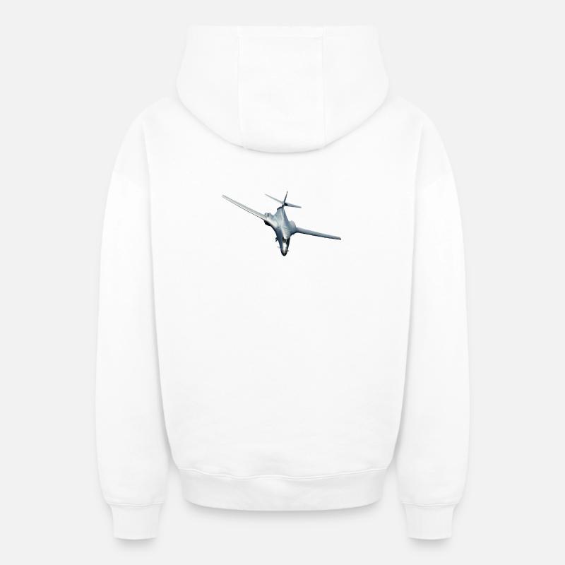 B-1B Lancer - Sweat à capuche unisexe zippé oversize épais SPREAD - blanc