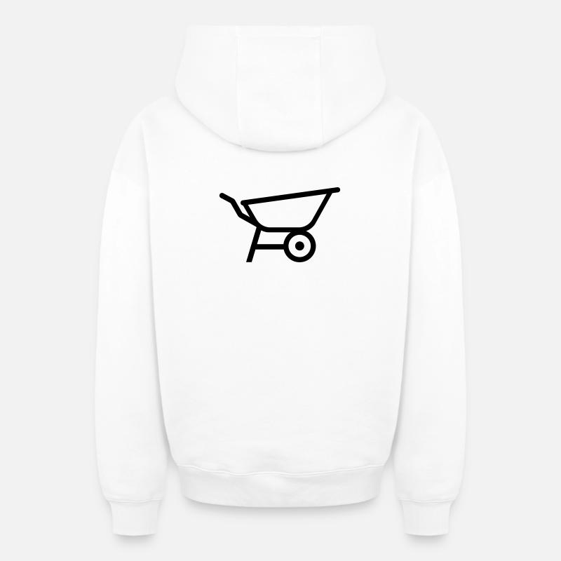 brouette - Sweat à capuche unisexe zippé oversize épais SPREAD - blanc