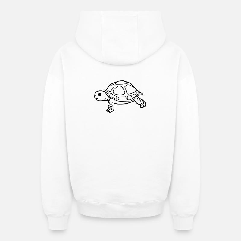 Tortue Tortues - Sweat à capuche unisexe zippé oversize épais SPREAD - blanc
