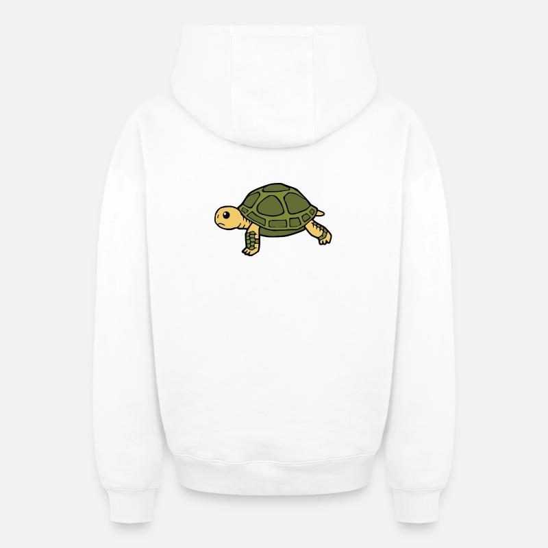 Tortue Tortues - Sweat à capuche unisexe zippé oversize épais SPREAD - blanc