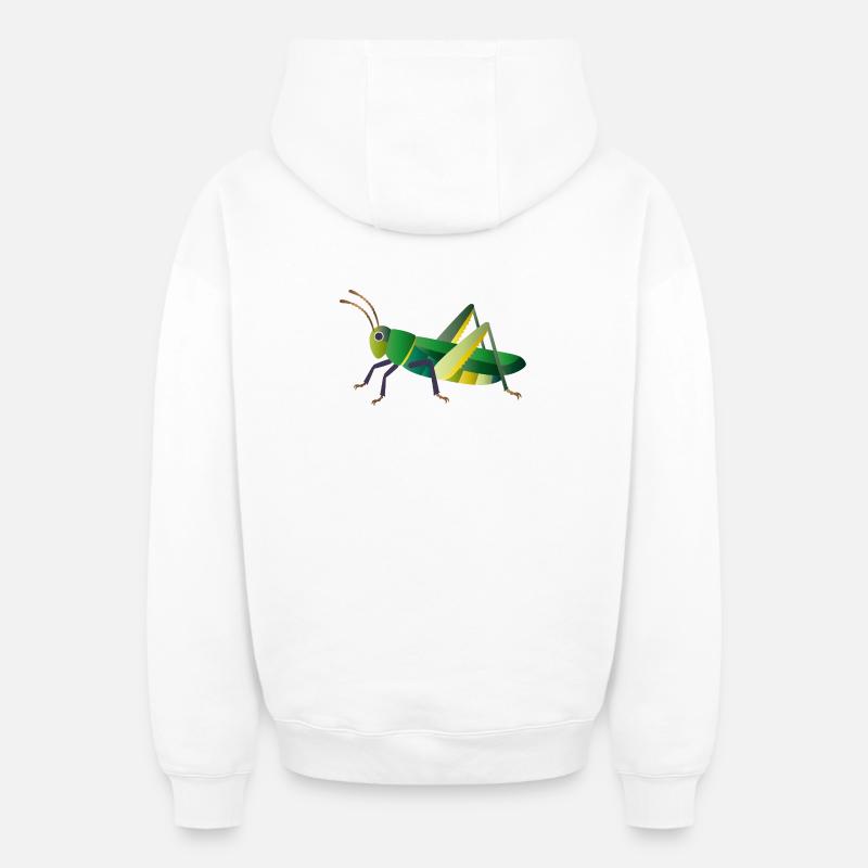 Style nature sauterelle verte - Sweat à capuche unisexe zippé oversize épais SPREAD - blanc