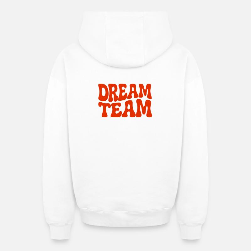 Équipe de rêve - Sweat à capuche unisexe zippé oversize épais SPREAD - blanc
