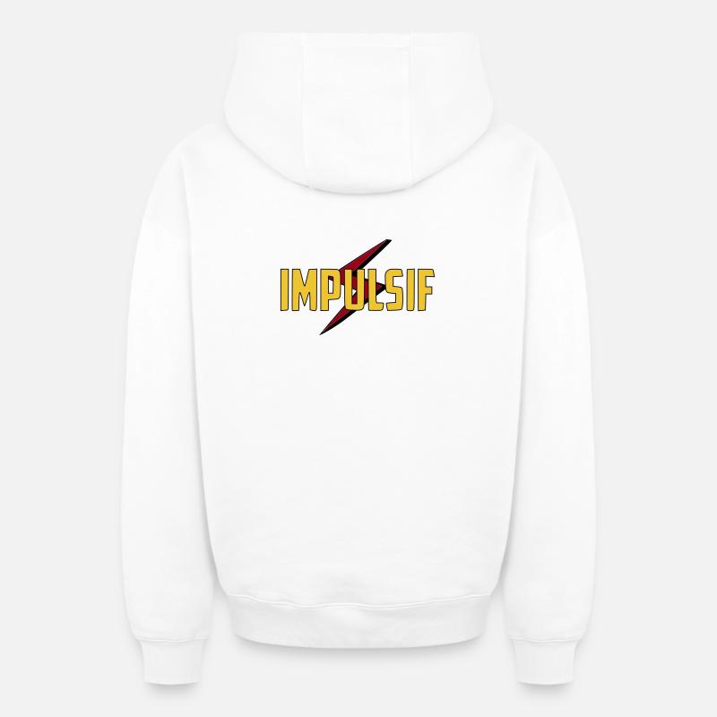 Impulsif  - Sweat à capuche unisexe zippé oversize épais SPREAD - blanc