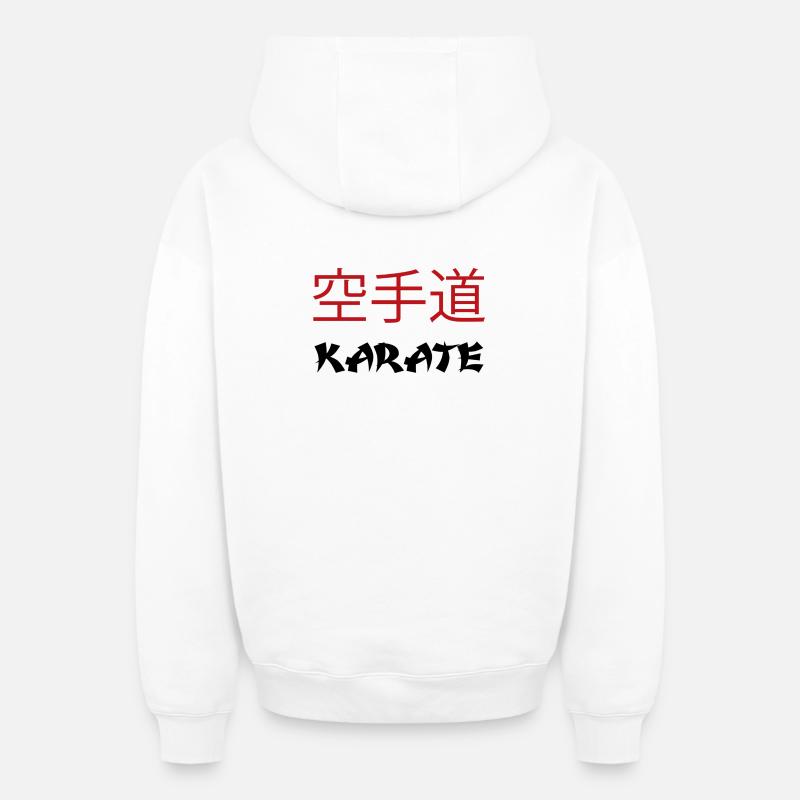 Karaté - Sweat à capuche unisexe zippé oversize épais SPREAD - blanc