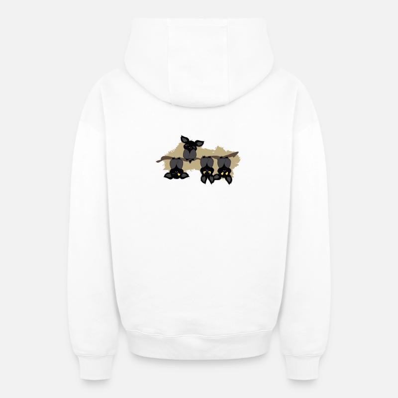 Fledermaus andersrum - Oversized Heavyweight Unisex Zip Hoodie - Weiß