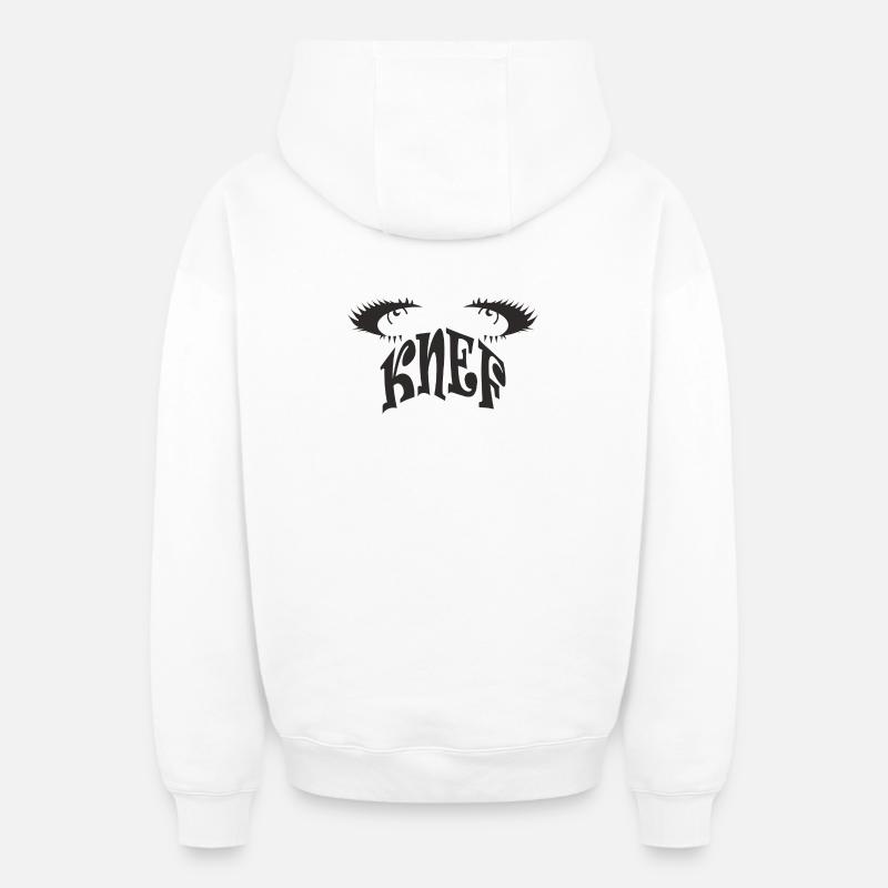 Knef - Sweat à capuche unisexe zippé oversize épais SPREAD - blanc