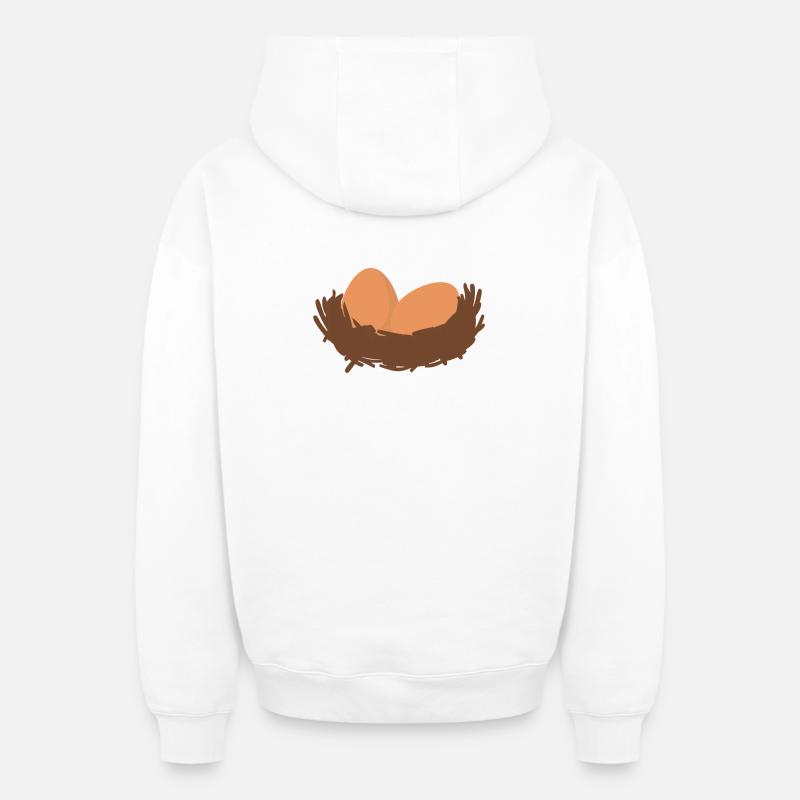 Eggs Nest Egg Easter - Oversized Heavyweight Unisex Zip Hoodie - white