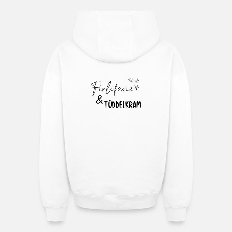 Firlefanz_ _Tuddelkram_Spruch_Design - Sweat à capuche unisexe zippé oversize épais SPREAD - blanc