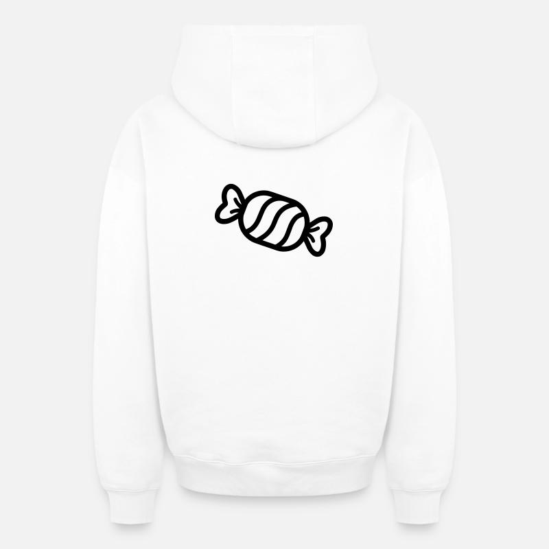 Bonbon - Sweat à capuche unisexe zippé oversize épais SPREAD - blanc