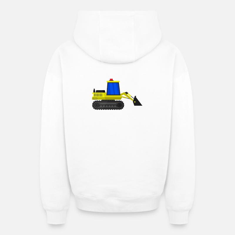 Excavatrice - Sweat à capuche unisexe zippé oversize épais SPREAD - blanc