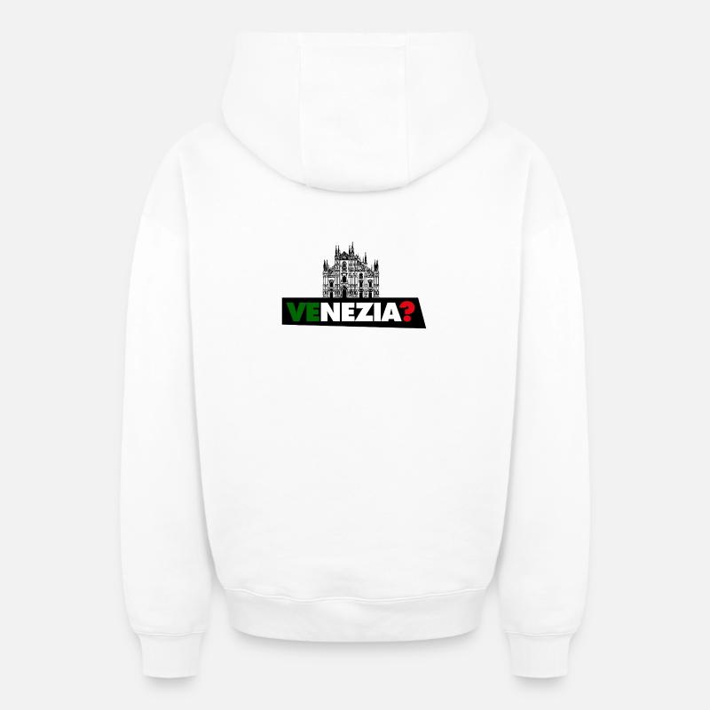 Venise? - Sweat à capuche unisexe zippé oversize épais SPREAD - blanc
