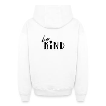 Be Kind - Oversized Heavyweight Unisex Zip Hoodie - white - Back - AI Model Male 178 light (178cm)