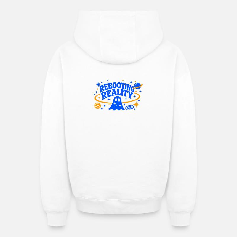 REDÉMARRER LA RÉALITÉ - Sweat à capuche unisexe zippé oversize épais SPREAD - blanc